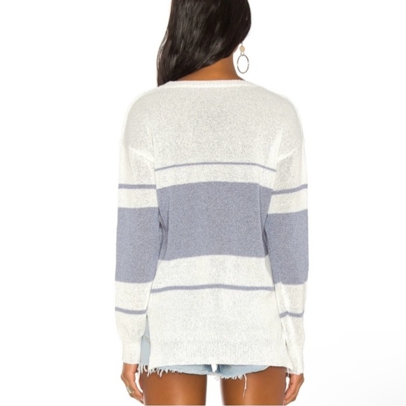 NWT REVOLVE SUPERDOWN Tiffany Stripe Sweater White & Blue S - Picture 4 of 10